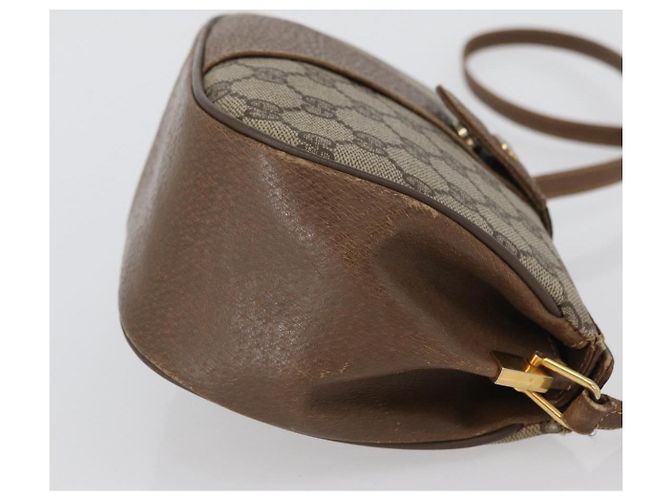 Borsa Gucci Web Sherry Line GG Supreme in PVC Beige Oro 66 02 024 Auth ki6488 D'oro - vista 4