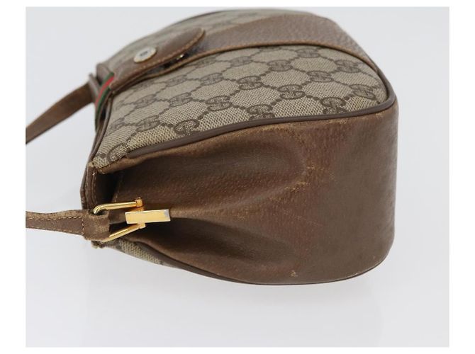 Borsa Gucci Web Sherry Line GG Supreme in PVC Beige Oro 66 02 024 Auth ki6488 D'oro - vista 5