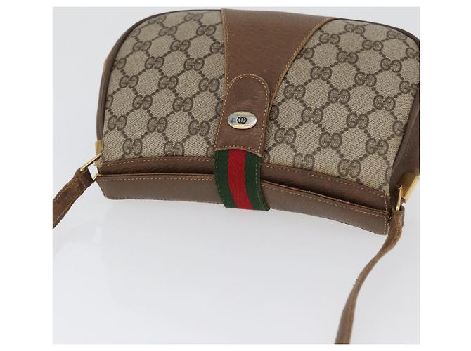 Borsa Gucci Web Sherry Line GG Supreme in PVC Beige Oro 66 02 024 Auth ki6488 D'oro - vista 6