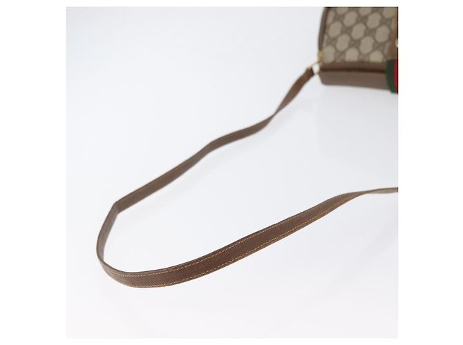 Borsa Gucci Web Sherry Line GG Supreme in PVC Beige Oro 66 02 024 Auth ki6488 D'oro - vista 7