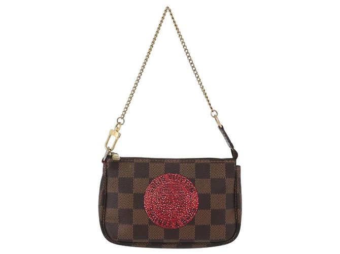 LOUIS VUITTON Damier Ebene T&B Mini Pochette Pouch N58011 Auth 172452A - view 13
