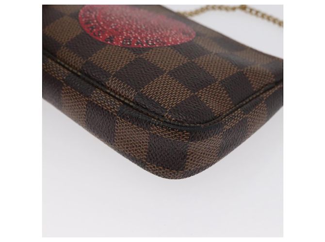 LOUIS VUITTON Damier Ebene T&B Mini Pochette Pouch N58011 Auth 172452A - view 14