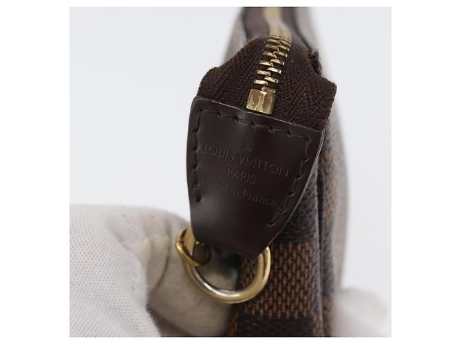 LOUIS VUITTON Damier Ebene T&B Mini Pochette Pouch N58011 Auth 172452A - view 17