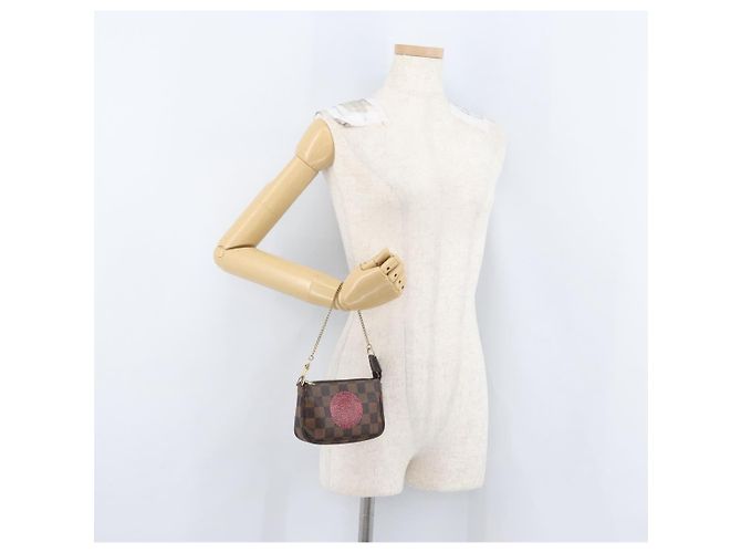 LOUIS VUITTON Damier Ebene T&B Mini Pochette Pouch N58011 Auth 172452A - view 20