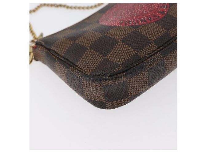 LOUIS VUITTON Damier Ebene T&B Mini Pochette Pouch N58011 Auth 172452A - view 9
