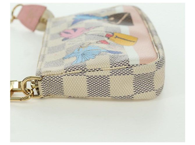 LOUIS VUITTON Mini Pochette Accessoires Damier Azur 2018 LV Auth 166952SAM - vista 3