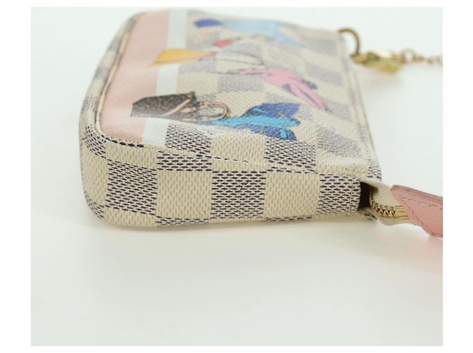 LOUIS VUITTON Mini Pochette Accessoires Damier Azur 2018 LV Auth 166952SAM - vista 4