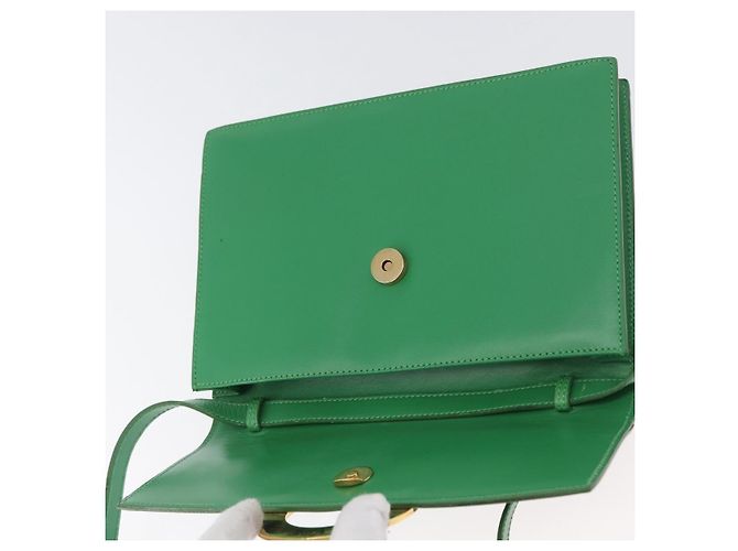 Céline Borsa a Spalla Circle in Pelle Verde Oro Auth LNZ294V D'oro - vista 10