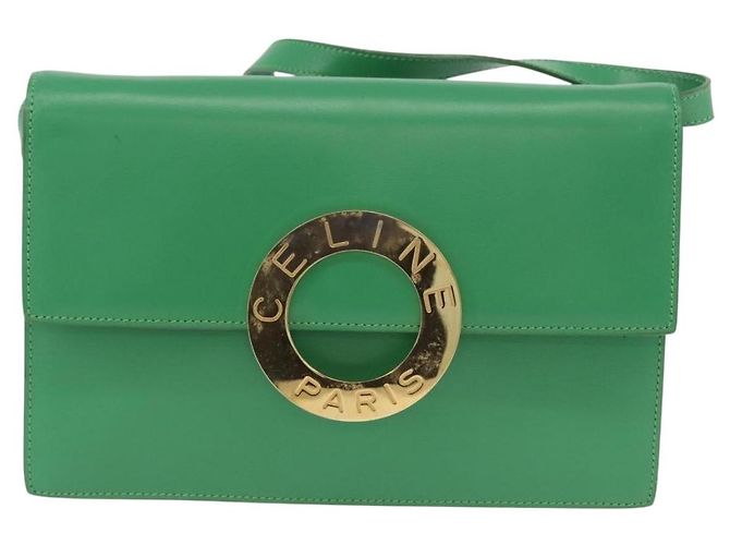 Céline Borsa a Spalla Circle in Pelle Verde Oro Auth LNZ294V D'oro - vista 13