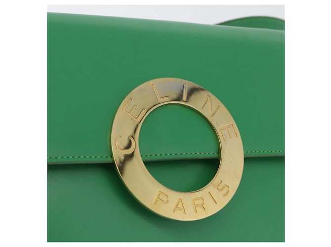 Céline Borsa a Spalla Circle in Pelle Verde Oro Auth LNZ294V D'oro - vista 17