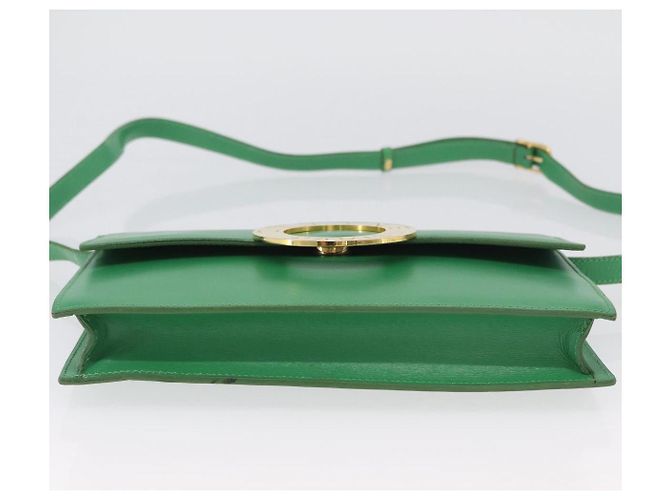 Céline Borsa a Spalla Circle in Pelle Verde Oro Auth LNZ294V D'oro - vista 5