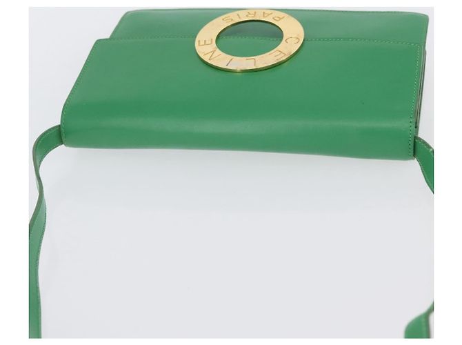 Céline Borsa a Spalla Circle in Pelle Verde Oro Auth LNZ294V D'oro - vista 6
