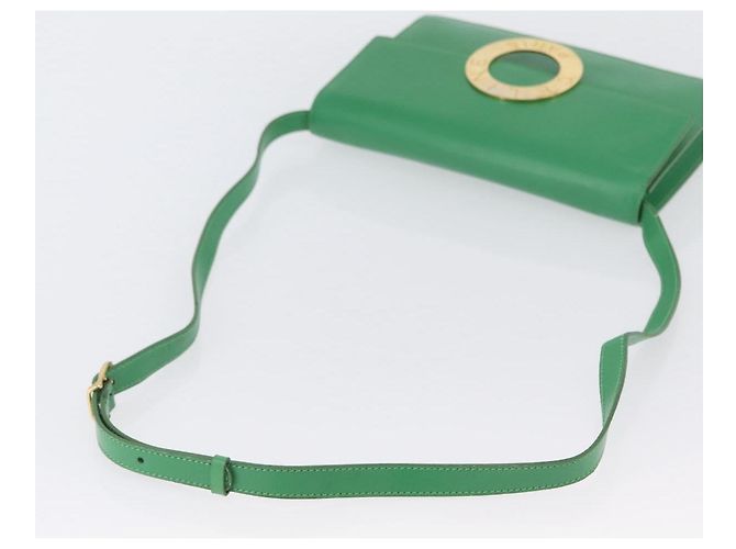 Céline Borsa a Spalla Circle in Pelle Verde Oro Auth LNZ294V D'oro - vista 7