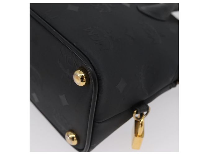 Borsa MCM Logogram Vicetos PVC 2 in 1 Nero Oro Auth gh1799 D'oro - vista 16