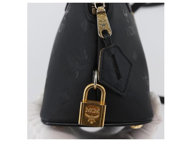 Borsa MCM Logogram Vicetos PVC 2 in 1 Nero Oro Auth gh1799 D'oro - vista 17