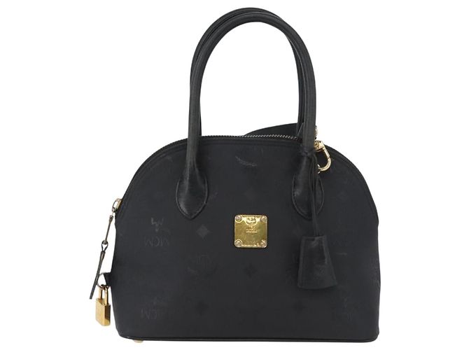 Borsa MCM Logogram Vicetos PVC 2 in 1 Nero Oro Auth gh1799 D'oro - vista 2