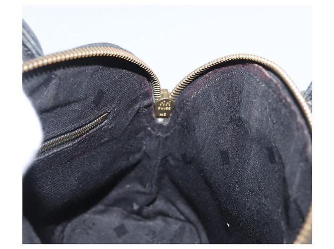 Borsa MCM Logogram Vicetos PVC 2 in 1 Nero Oro Auth gh1799 D'oro - vista 22
