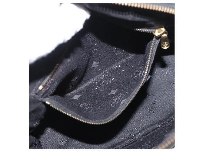 Borsa MCM Logogram Vicetos PVC 2 in 1 Nero Oro Auth gh1799 D'oro - vista 25