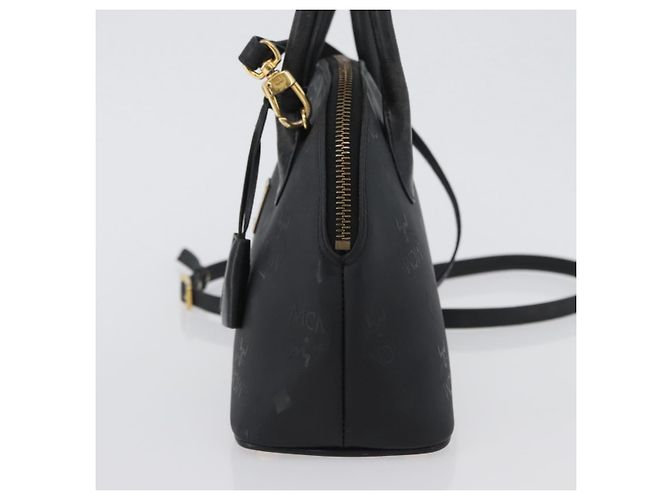Borsa MCM Logogram Vicetos PVC 2 in 1 Nero Oro Auth gh1799 D'oro - vista 4
