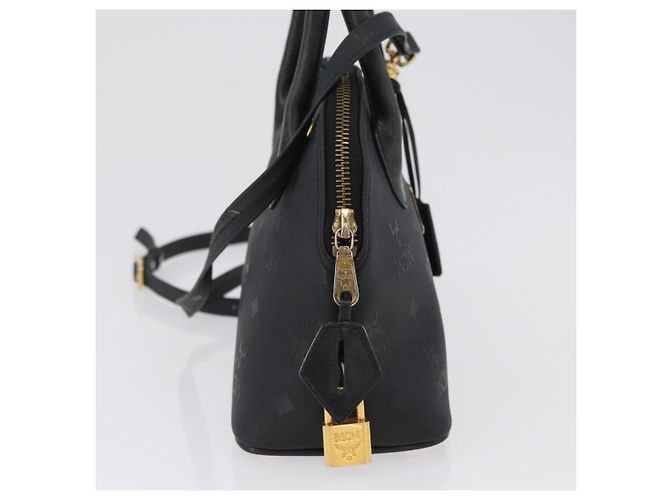 Borsa MCM Logogram Vicetos PVC 2 in 1 Nero Oro Auth gh1799 D'oro - vista 5