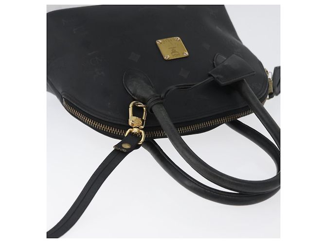 Borsa MCM Logogram Vicetos PVC 2 in 1 Nero Oro Auth gh1799 D'oro - vista 6