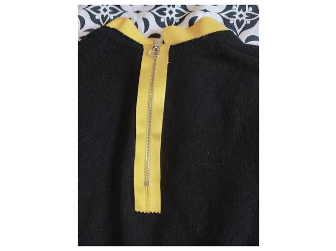 Autre Marque Maglione J.W. ANDERSON – 100% Lana – Dettagli Smocks e Zip Giallo – Taglia XS Nero Blu navy - vista 7