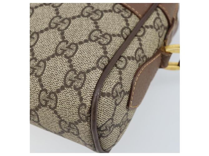 Sac Gucci GG Supreme Web Sherry Line en PVC beige et or 001 50 6655 Auth ARZ347 Doré - vue 10