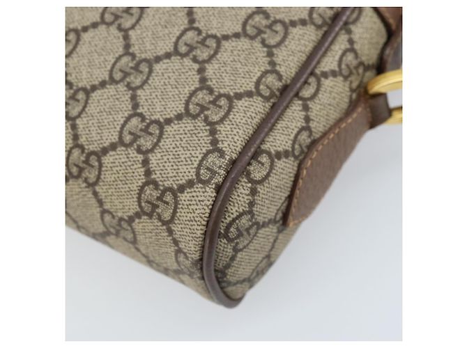 Sac Gucci GG Supreme Web Sherry Line en PVC beige et or 001 50 6655 Auth ARZ347 Doré - vue 12