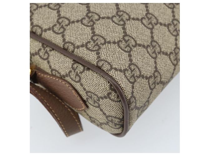 Sac Gucci GG Supreme Web Sherry Line en PVC beige et or 001 50 6655 Auth ARZ347 Doré - vue 13