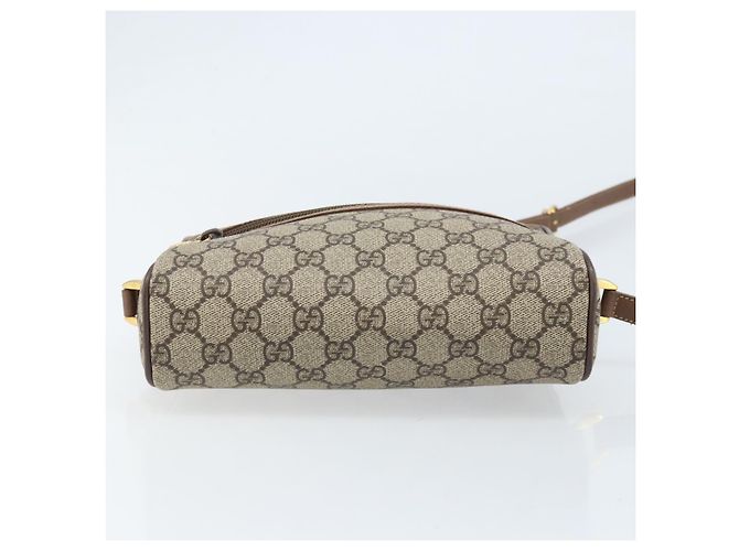 Sac Gucci GG Supreme Web Sherry Line en PVC beige et or 001 50 6655 Auth ARZ347 Doré - vue 9