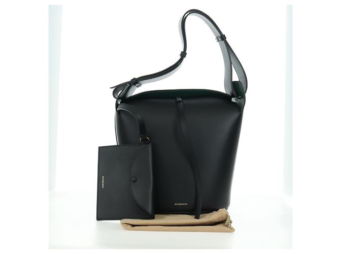 Borsa a secchiello in pelle nera e oro BURBERRY Auth am10807V Nero D'oro - vista 12