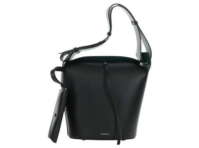 Borsa a secchiello in pelle nera e oro BURBERRY Auth am10807V Nero D'oro - vista 13