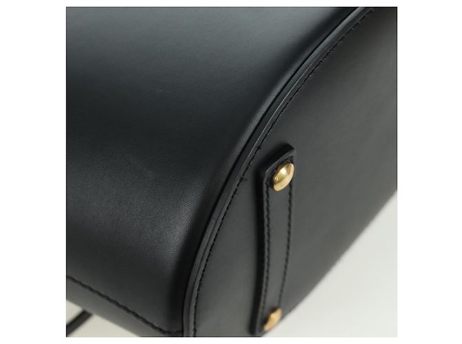 Borsa a secchiello in pelle nera e oro BURBERRY Auth am10807V Nero D'oro - vista 16