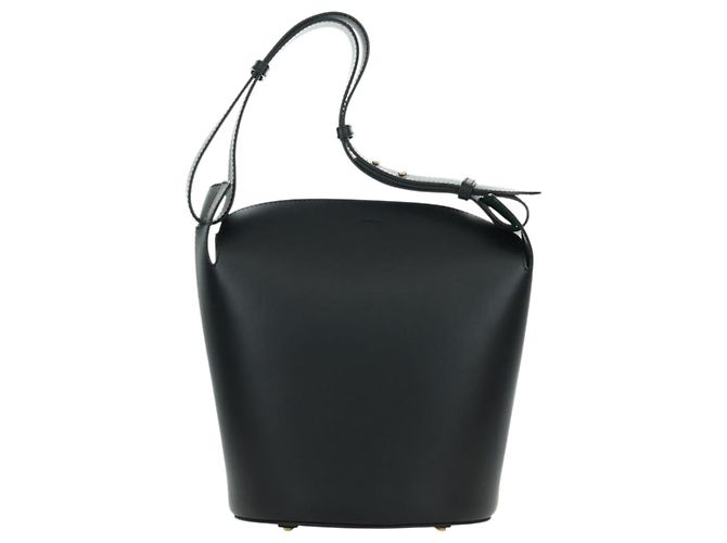 Borsa a secchiello in pelle nera e oro BURBERRY Auth am10807V Nero D'oro - vista 2