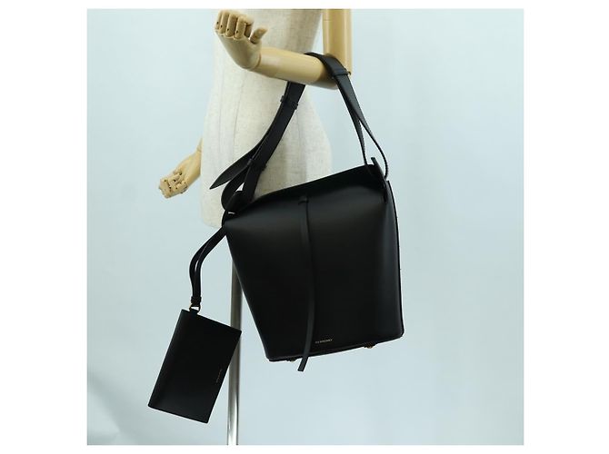 Borsa a secchiello in pelle nera e oro BURBERRY Auth am10807V Nero D'oro - vista 26