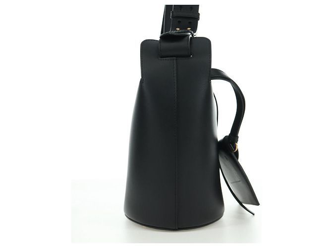 Borsa a secchiello in pelle nera e oro BURBERRY Auth am10807V Nero D'oro - vista 4
