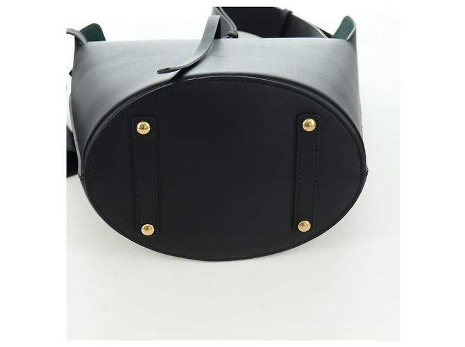 Borsa a secchiello in pelle nera e oro BURBERRY Auth am10807V Nero D'oro - vista 5