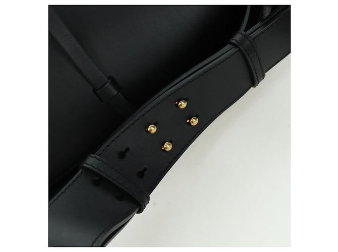 Borsa a secchiello in pelle nera e oro BURBERRY Auth am10807V Nero D'oro - vista 8