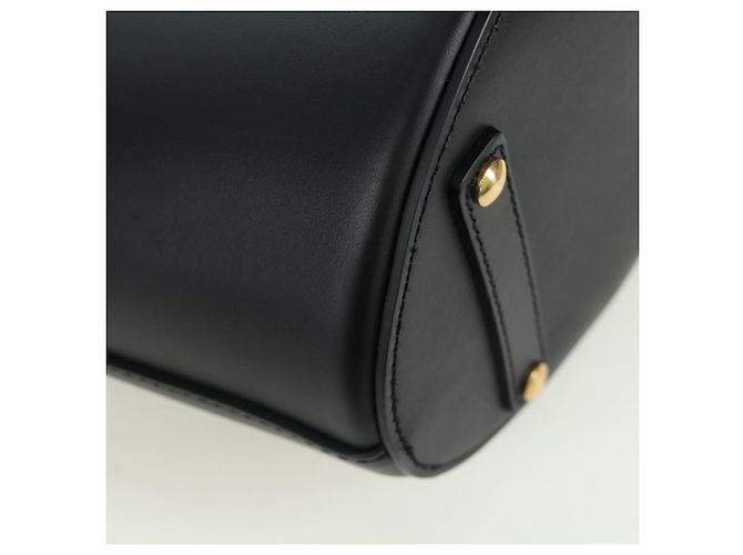 Borsa a secchiello in pelle nera e oro BURBERRY Auth am10807V Nero D'oro - vista 9