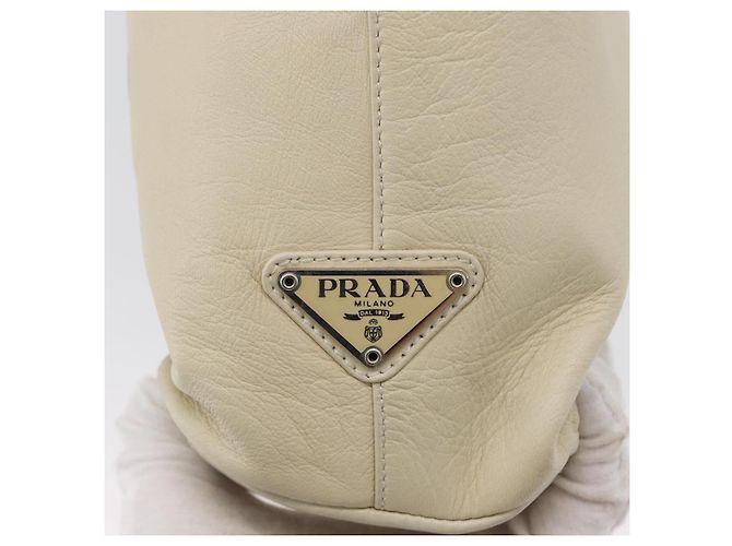 Borsa a spalla PRADA in pelle plastica avorio trasparente Auth 173573 Crudo - vista 17