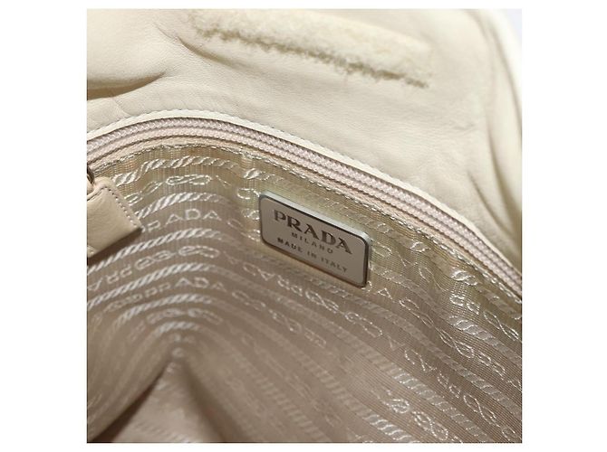 Borsa a spalla PRADA in pelle plastica avorio trasparente Auth 173573 Crudo - vista 18