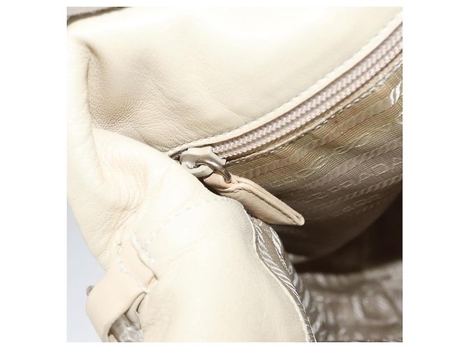 Borsa a spalla PRADA in pelle plastica avorio trasparente Auth 173573 Crudo - vista 21