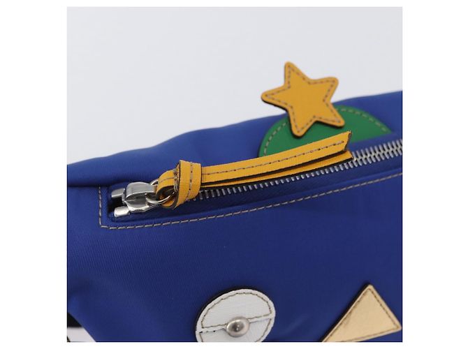 GUCCI Marsupio per bambini in nylon blu argento 550771 Auth 166242M - vista 14