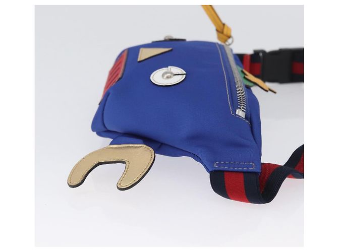 GUCCI Marsupio per bambini in nylon blu argento 550771 Auth 166242M - vista 4