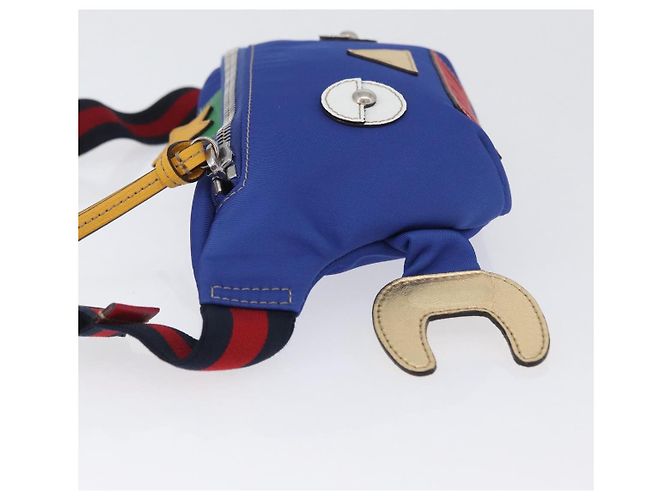 GUCCI Marsupio per bambini in nylon blu argento 550771 Auth 166242M - vista 5