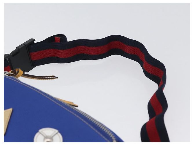 GUCCI Marsupio per bambini in nylon blu argento 550771 Auth 166242M - vista 8