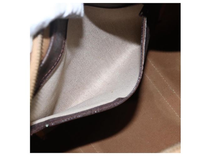 Céline Borsa Boston in tela Macadam CELINE in pelle PVC marrone e oro Auth mr2011 D'oro - vista 11