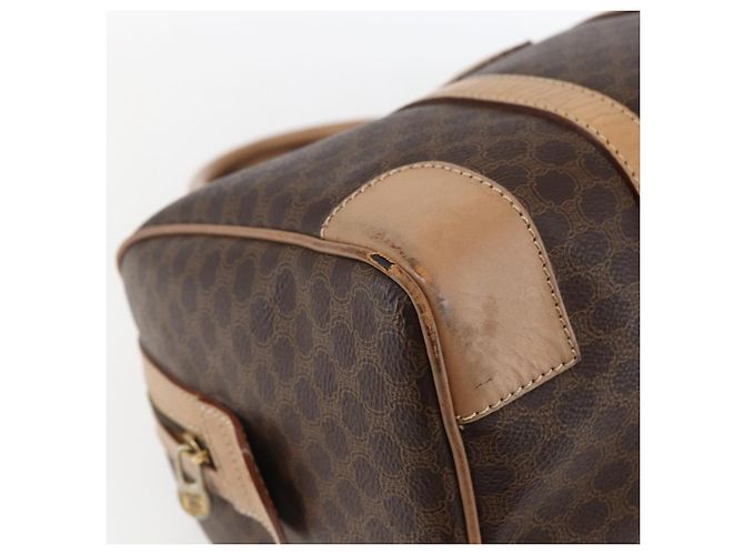 Céline Borsa Boston in tela Macadam CELINE in pelle PVC marrone e oro Auth mr2011 D'oro - vista 14