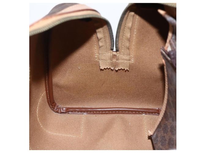 Céline Borsa Boston in tela Macadam CELINE in pelle PVC marrone e oro Auth mr2011 D'oro - vista 20