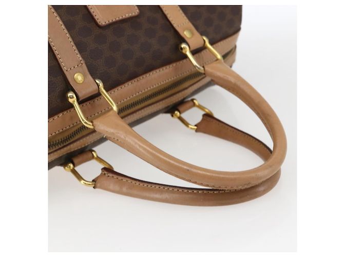 Céline Borsa Boston in tela Macadam CELINE in pelle PVC marrone e oro Auth mr2011 D'oro - vista 7